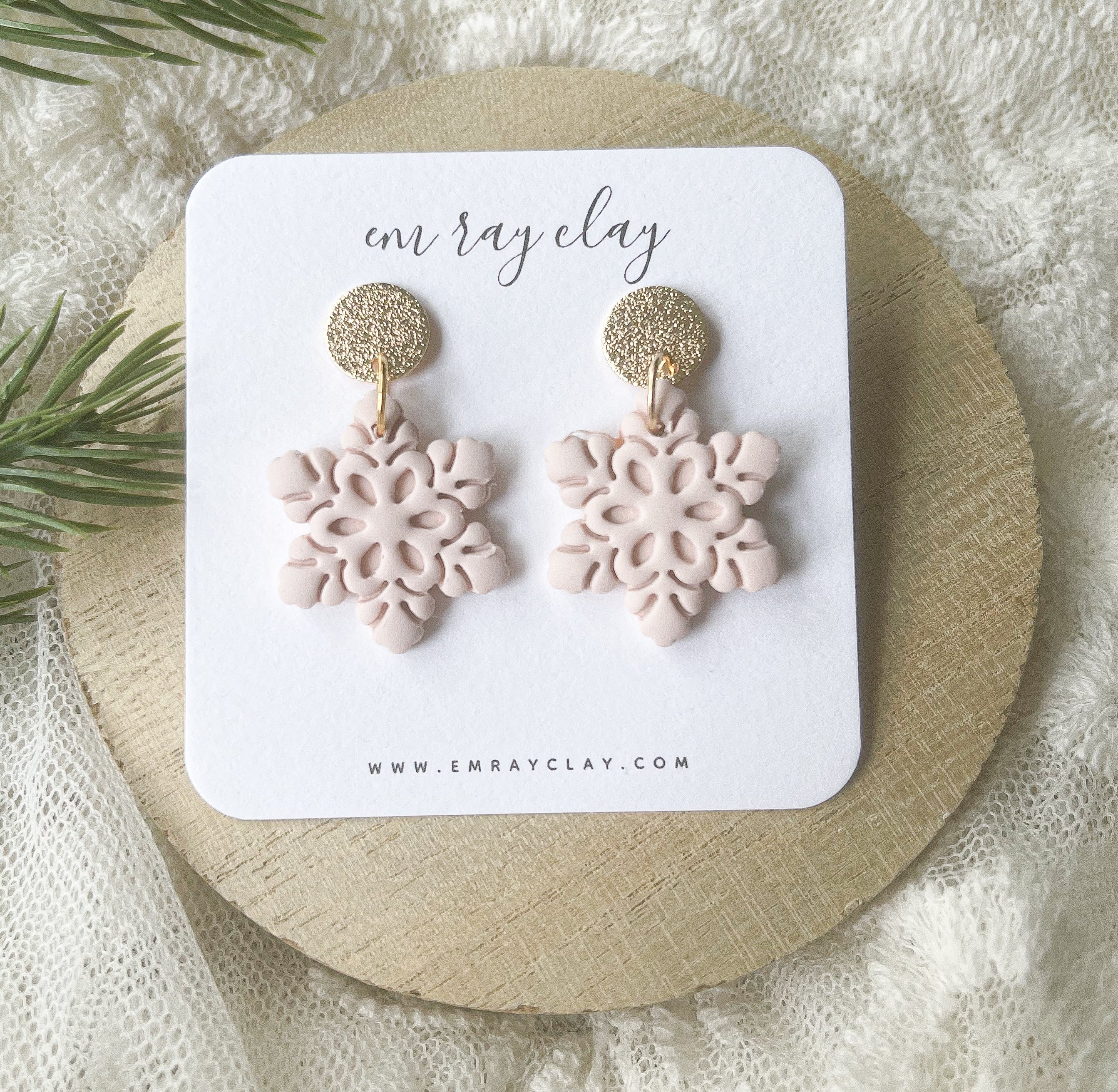 Pink Snowflake Dangles