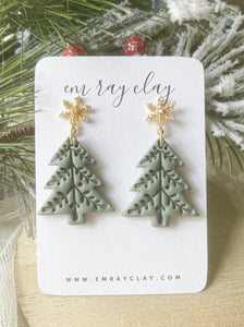 Snow Tree Embossed Dangles