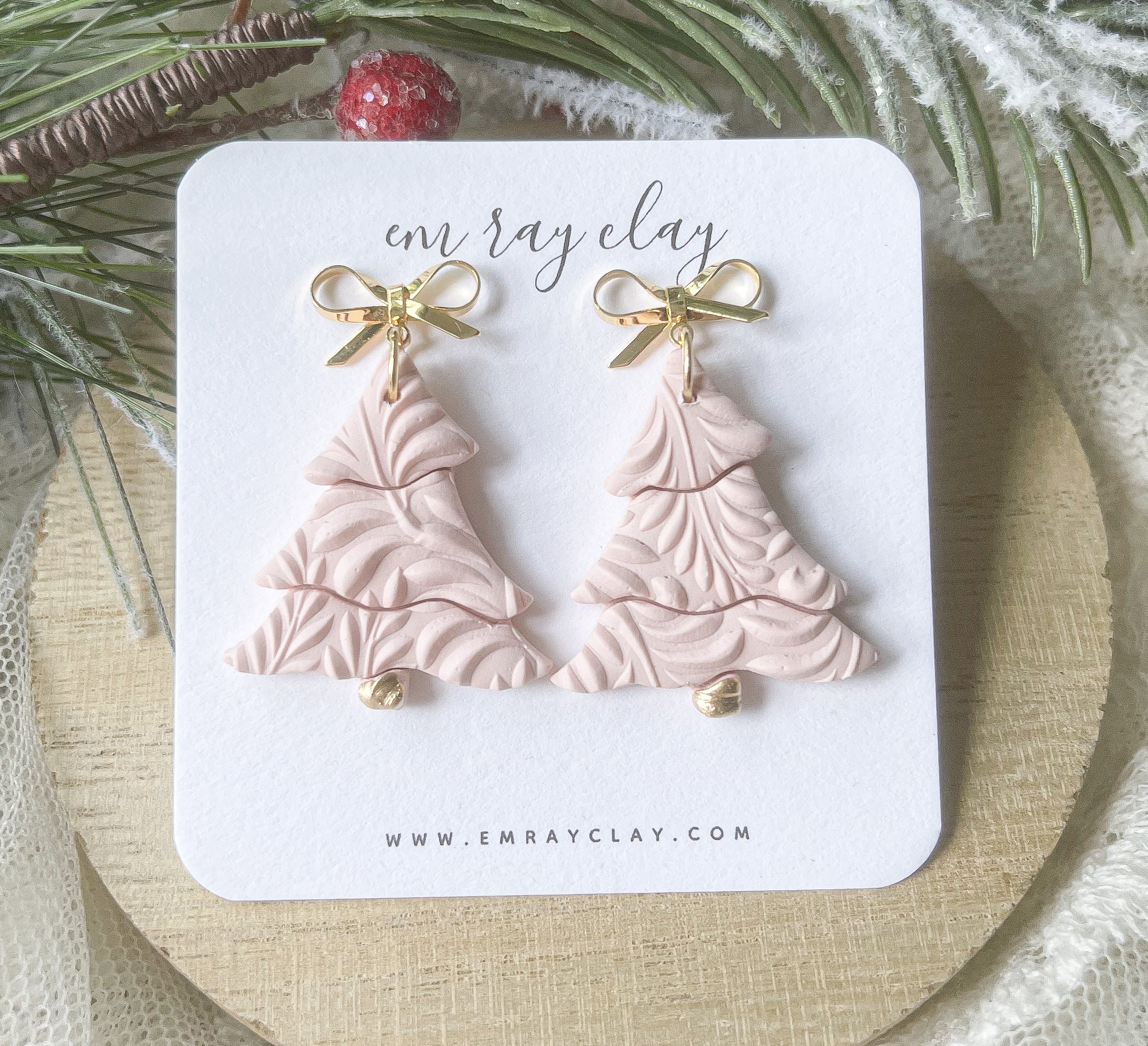 Pink Tree Dangles