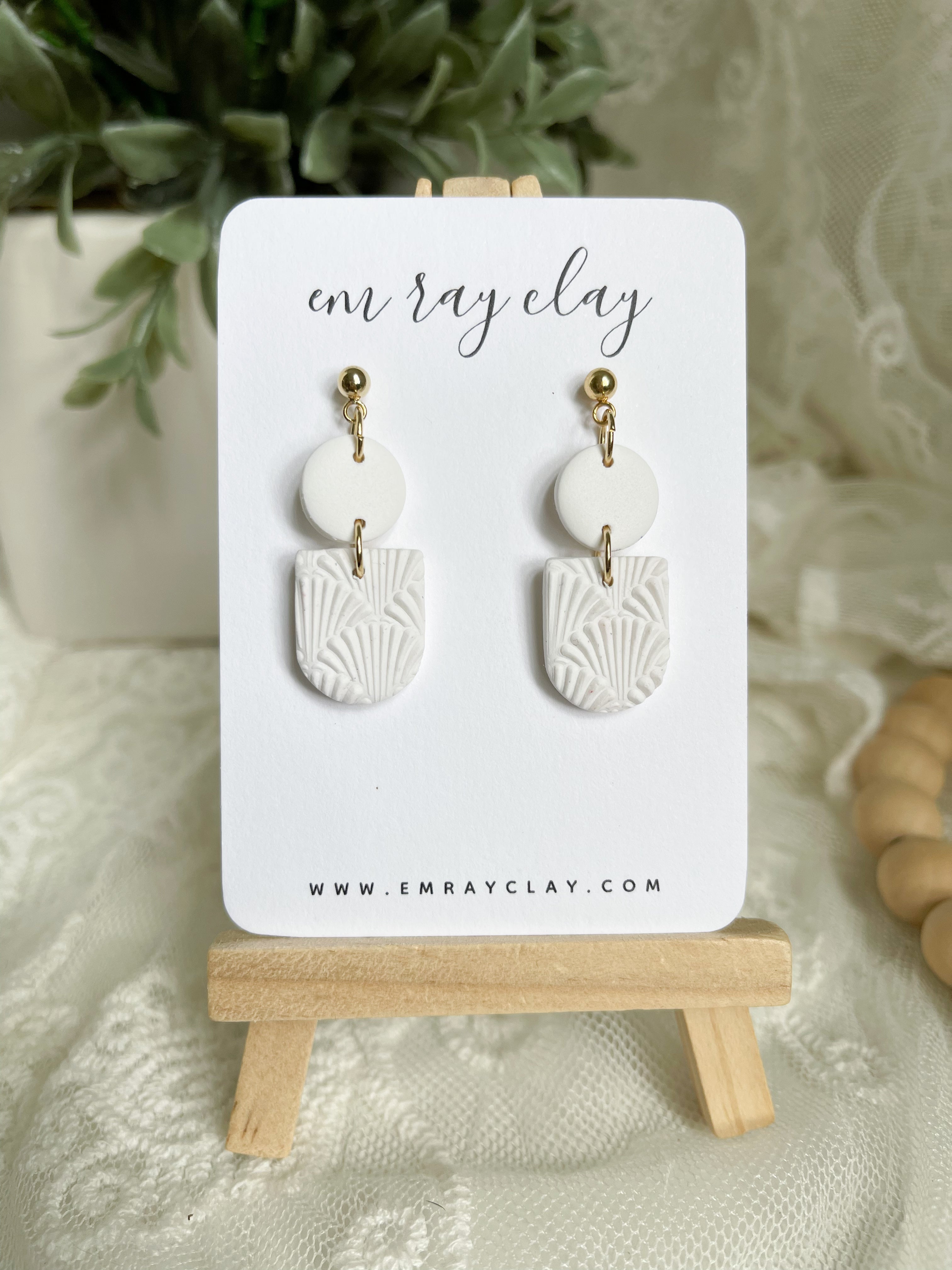 White Patterned Dangles