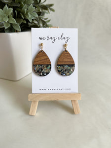 Sparkly Wooden Dangles