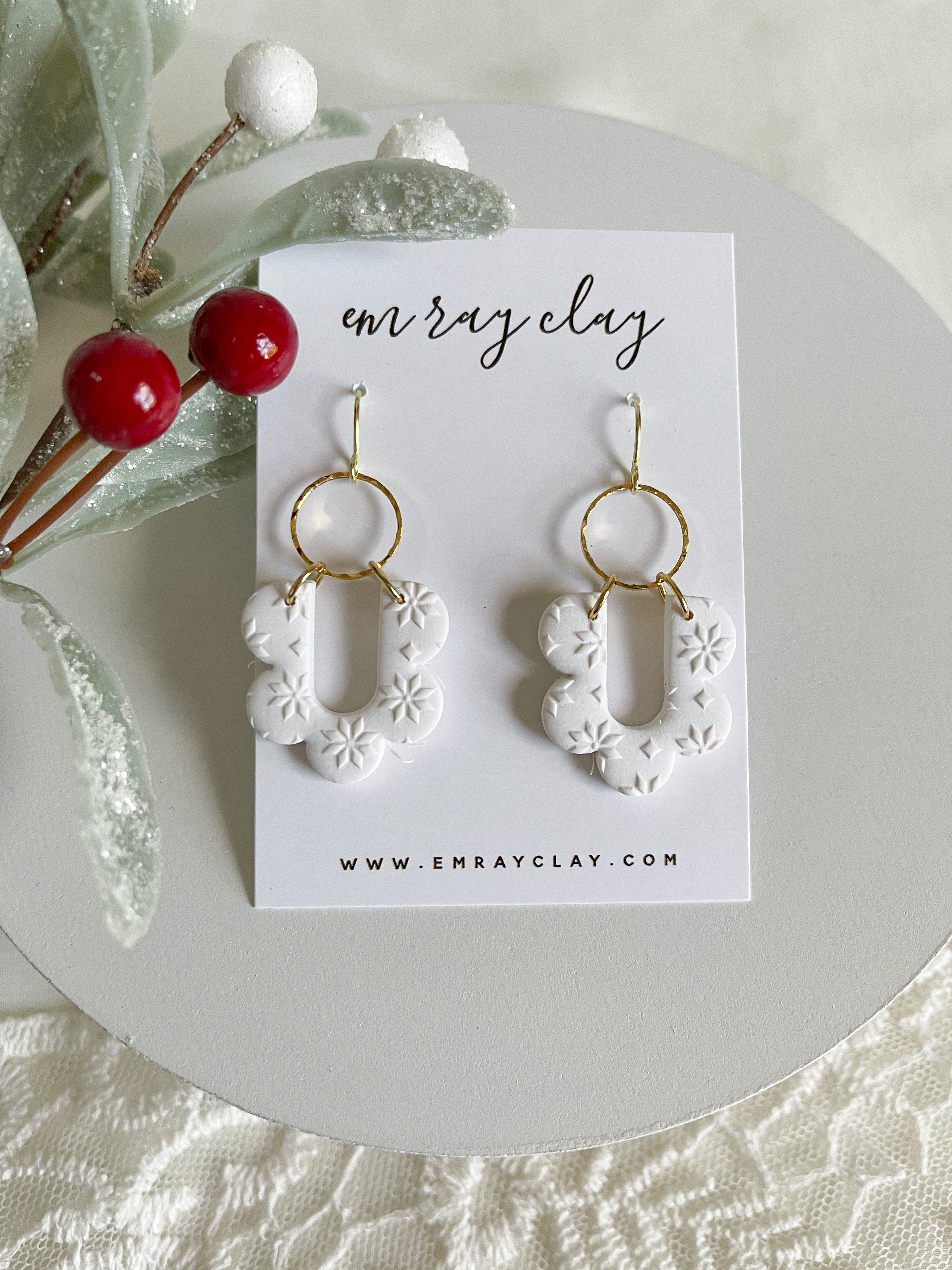 Textured Snowflake Dangles