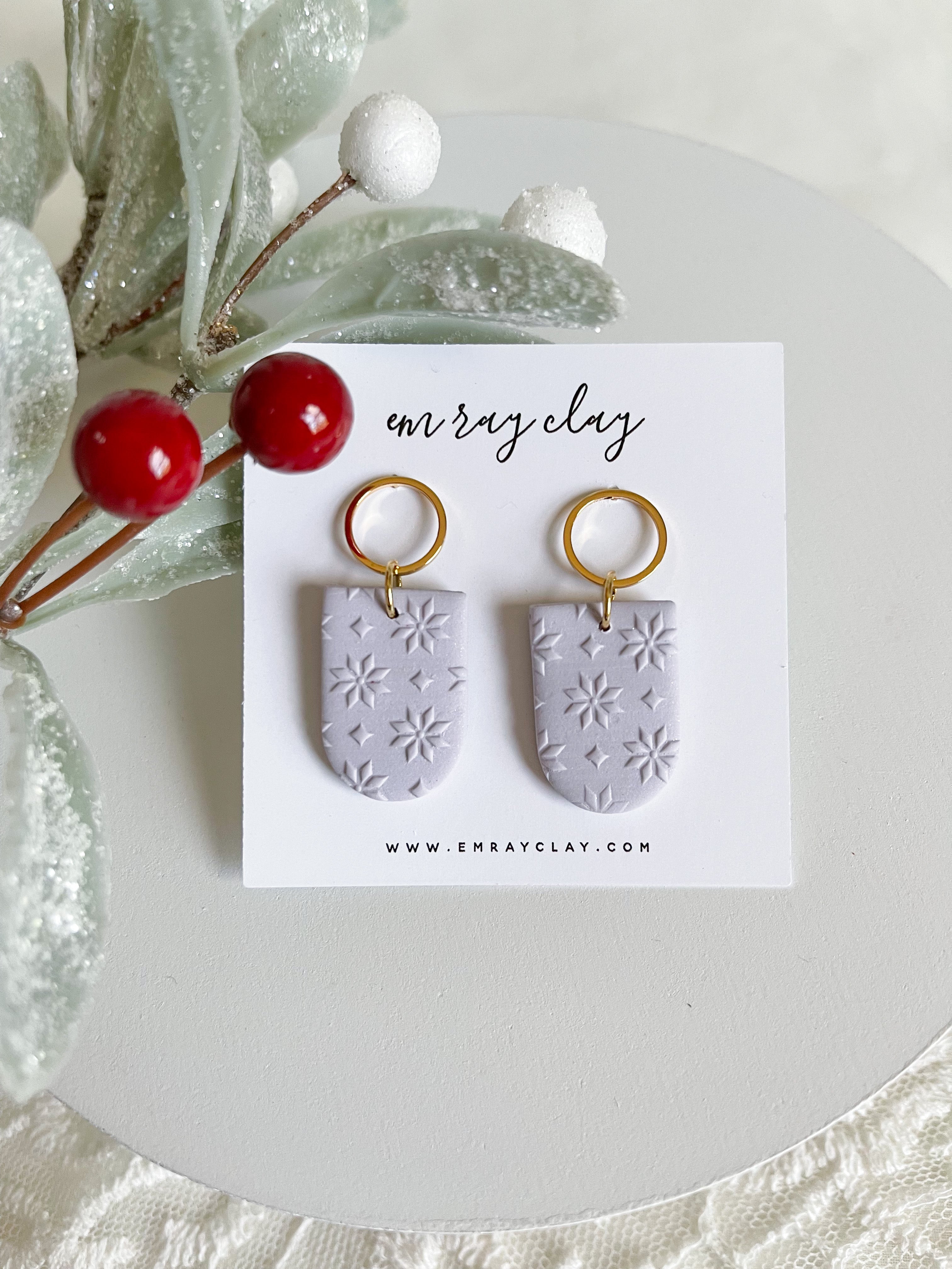 Blue Snowflake Textured Dangles