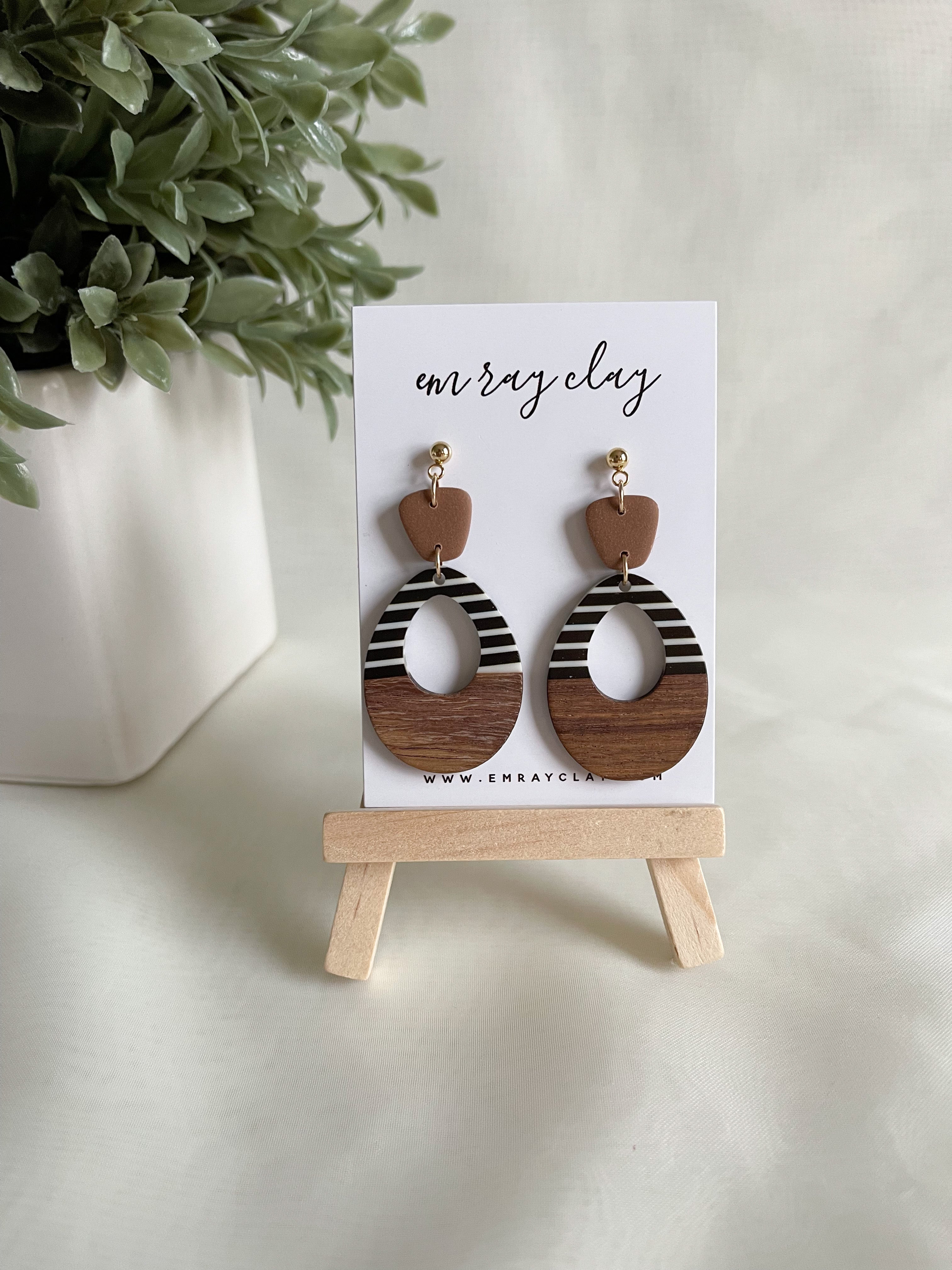 Striped wooden Dangles