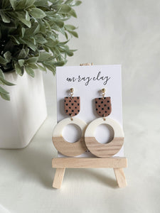 Patterned Wooden Circle Dangles