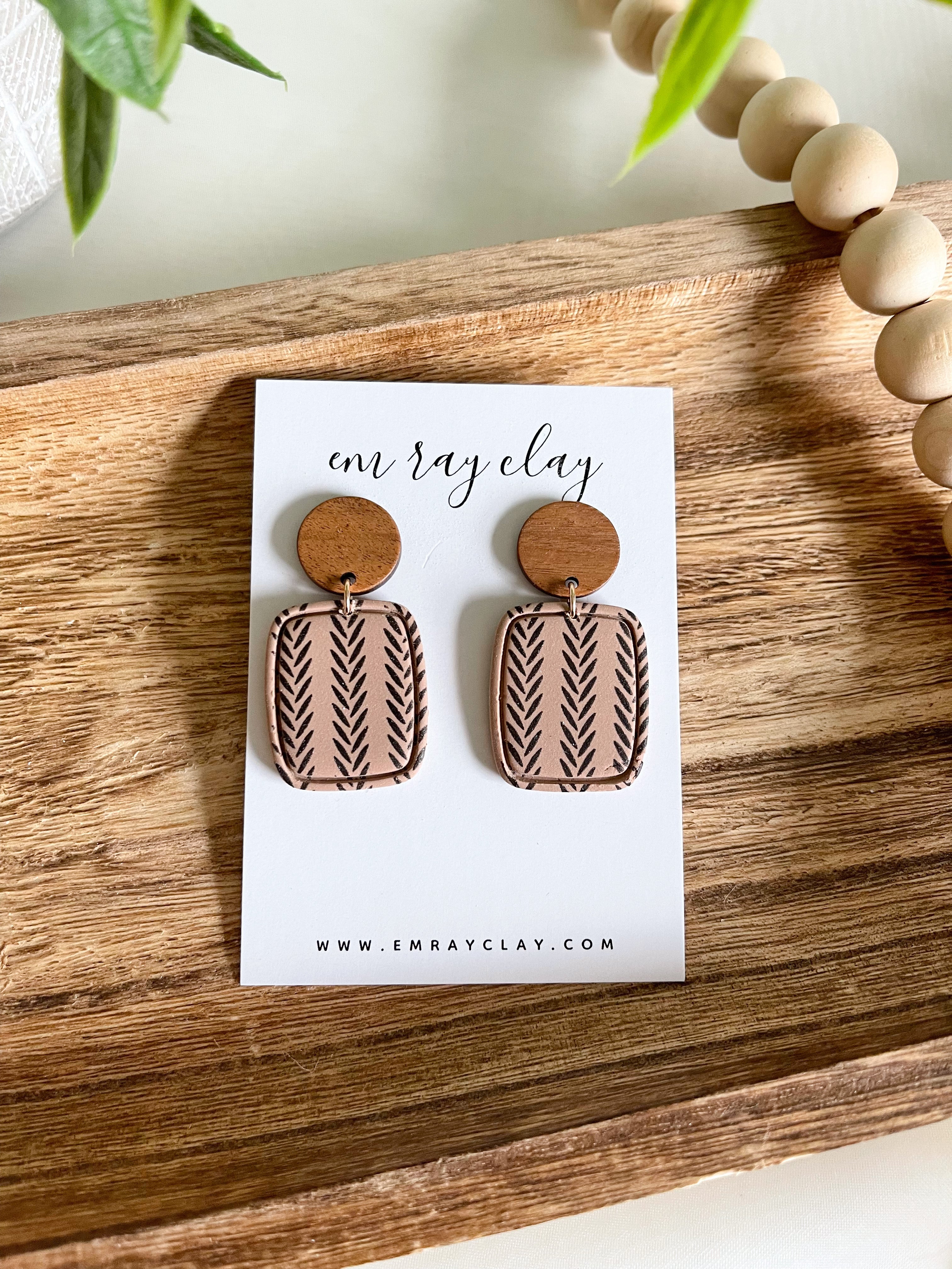 Wooden Patterned Dangles