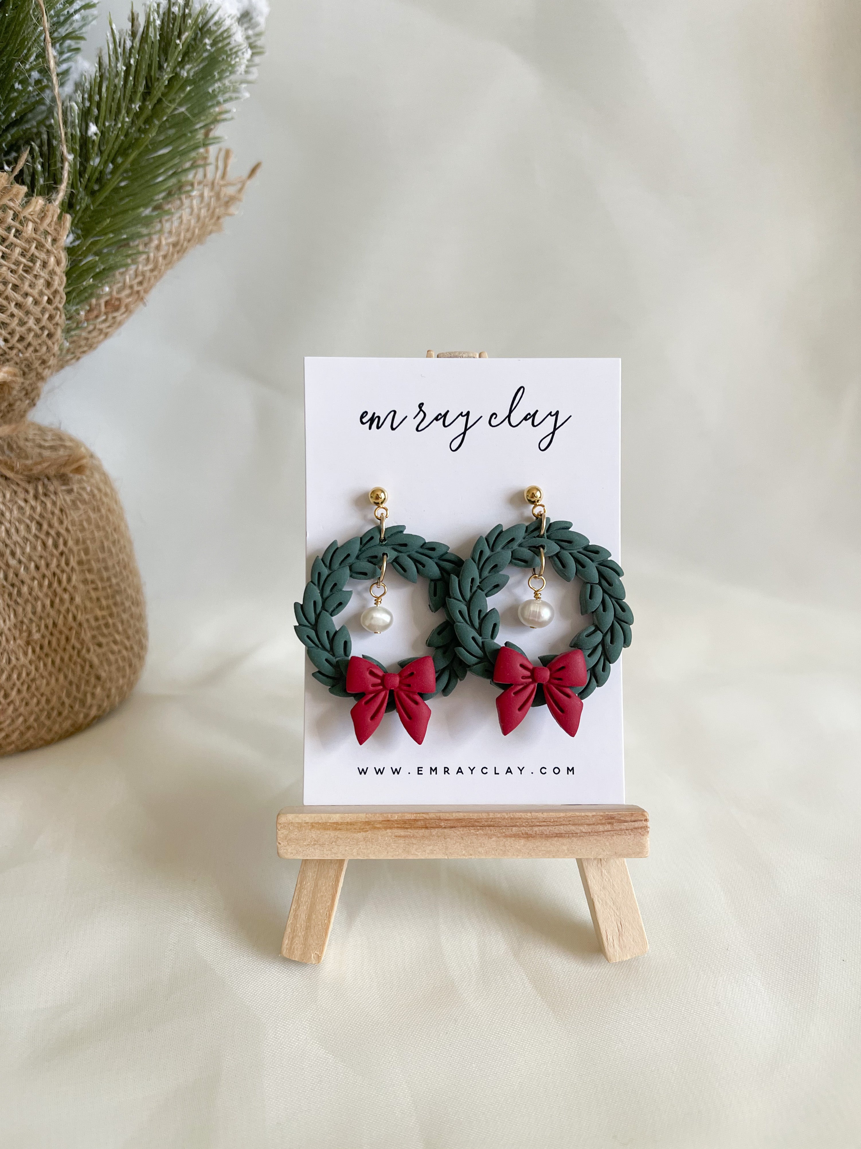 Evergreen Wreath/Red Bow
