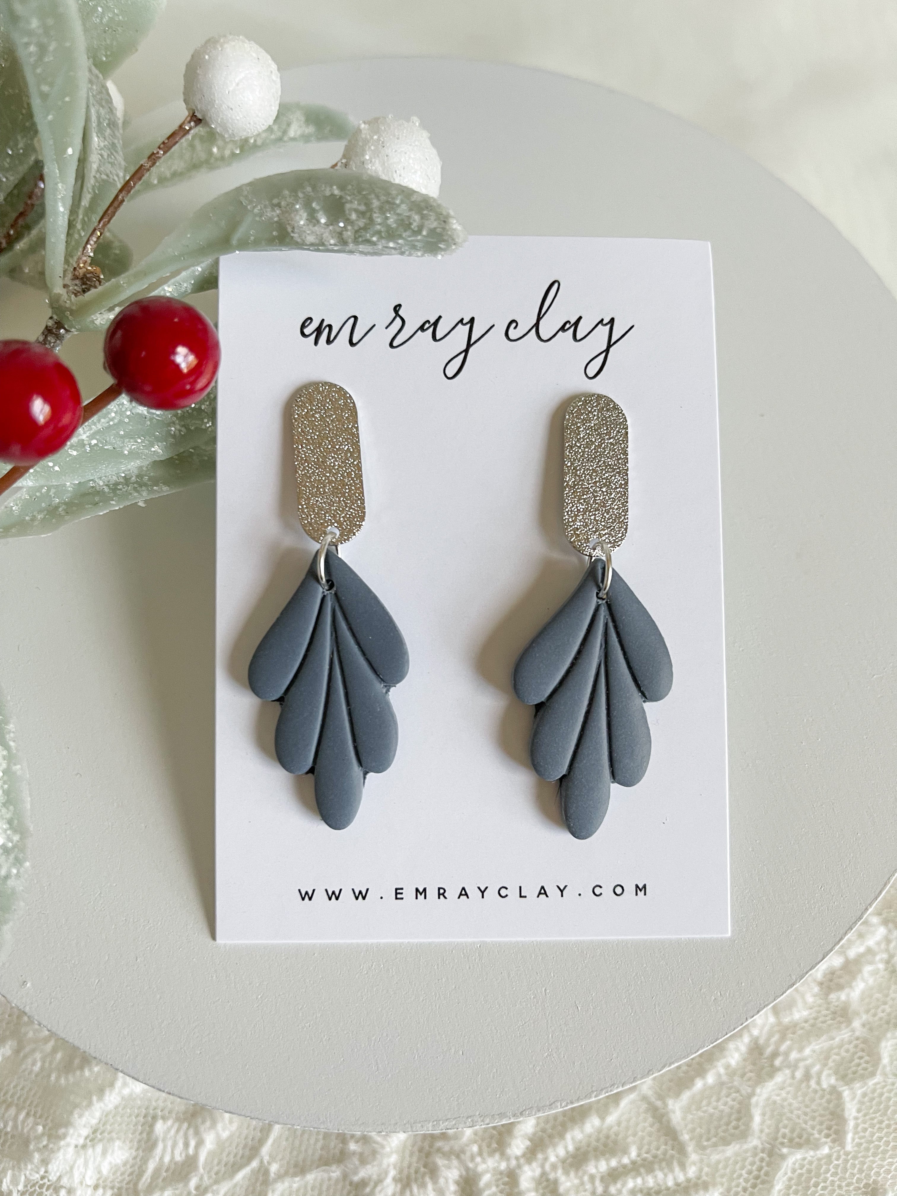 Blue Feather Dangles (silver)