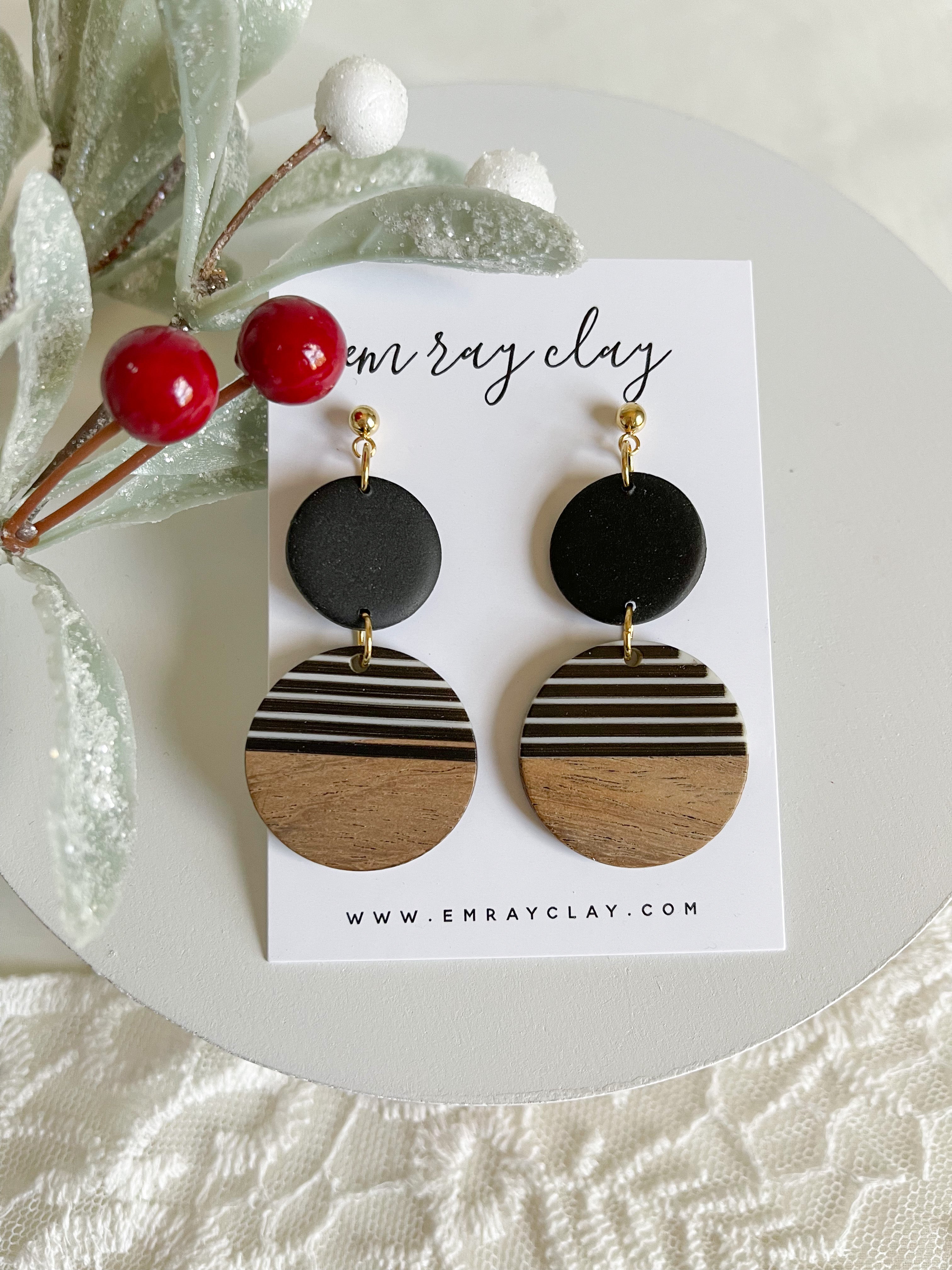 Striped Wooden Dangles