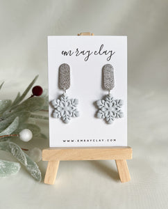 Silver Embossed Snowflake Dangles